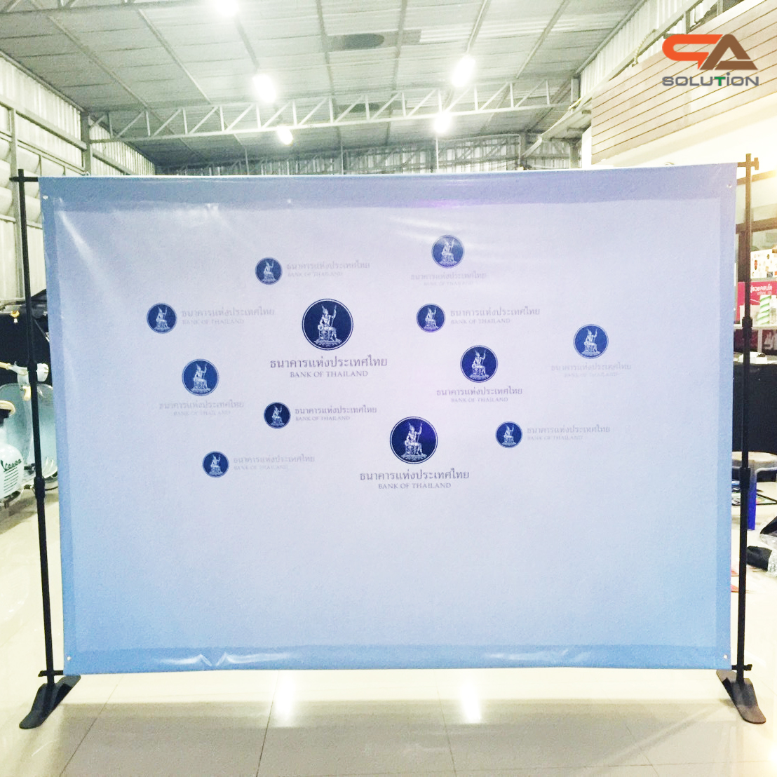 เช่าขาตั้งป้ายไวนิล ฉาก ขนาด W(80-300) x H(140-240) ซม.(ปรับขนาดได้) โครงเหล็กแข็งแรง ถอดประกอบได้ เคลื่อนย้ายสะดวก