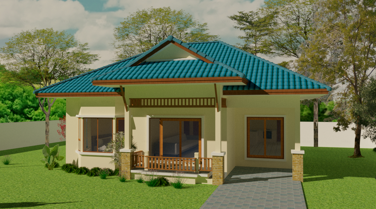 แบบบ้านชั้นเดียวทรงไทยประยุค