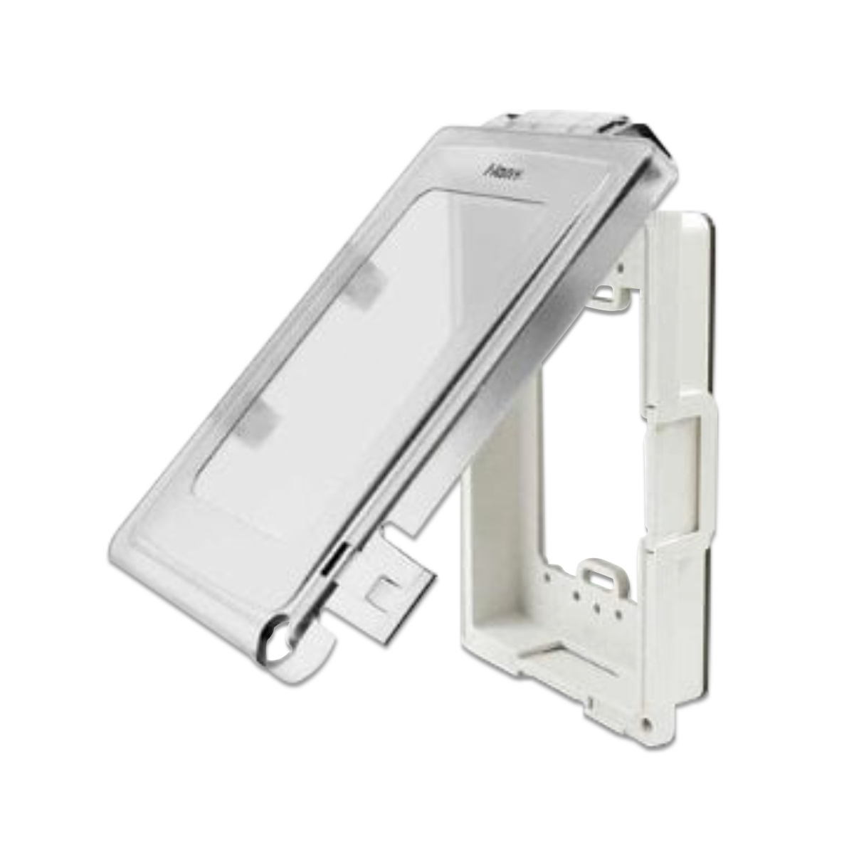 NANO ฝาครอบแผงหน้ากากกันน้ำแบบเรียบ สีขาว(ฝาใส) รุ่น NANO-413CW (20 ชิ้น/กล่อง)