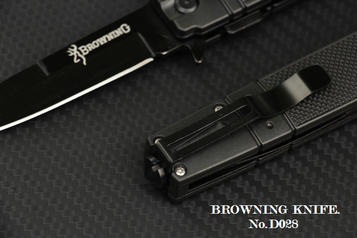 มีดพับ BROWNING Stainless Steel รุ่น D028 ใบมีดปลายแหลมรมดำ