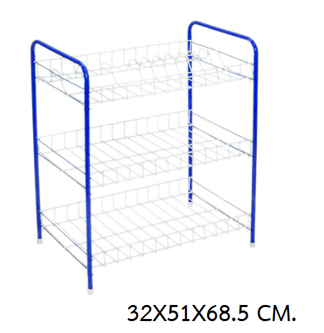 P02513 ชั้นวางของลวด 3 ชั้น (32X51X68.5 CM.) ราคาต่อ 12 ชุด:เฉลี่ย 135 บ/ชุด