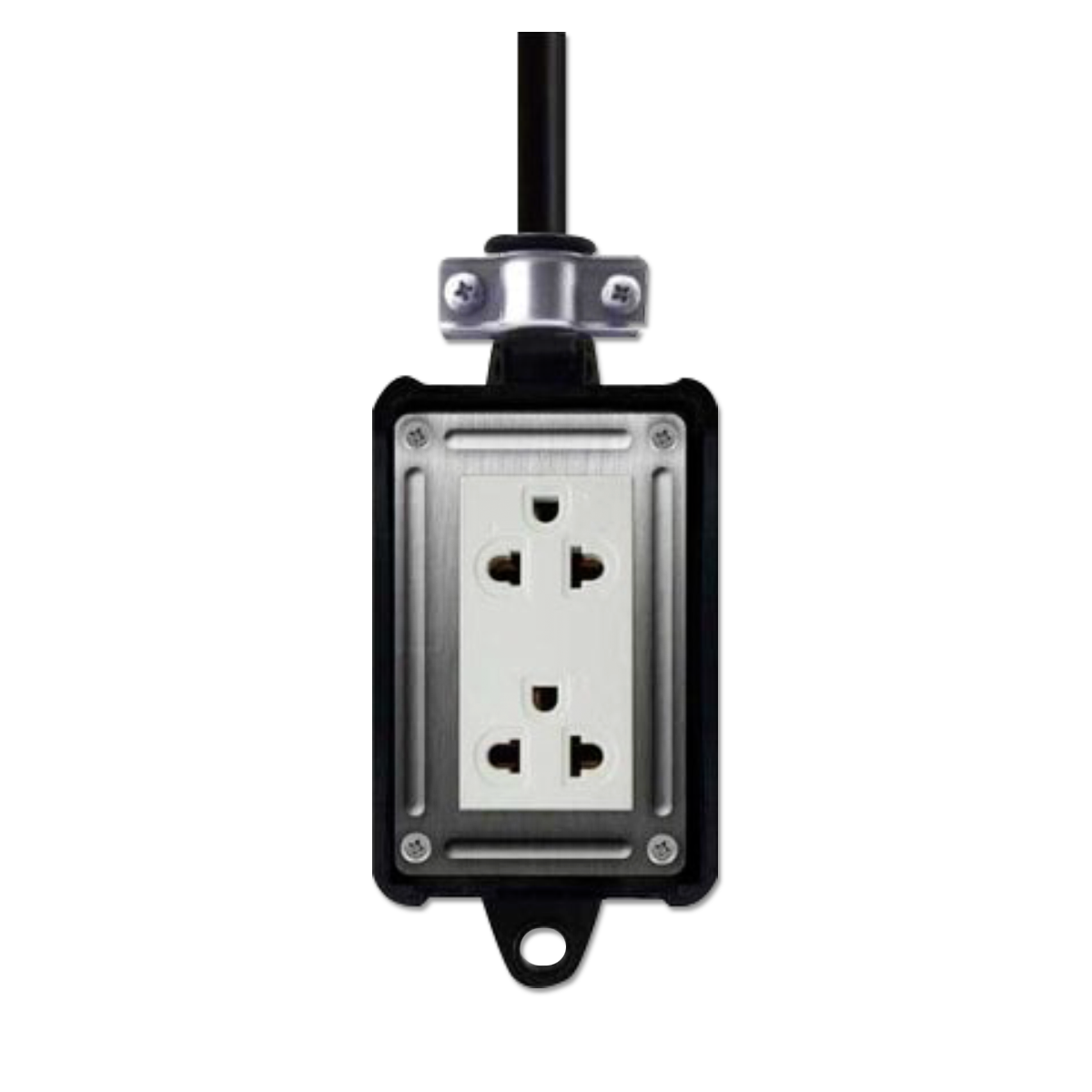 NANO บล็อคยาง (ไม่มีสวิตช์) พร้อมเต้ารับ 2 ช่อง 10A (สายยาว 10M) รุ่น RB10NS2-10M (1 ชิ้น/กล่อง)