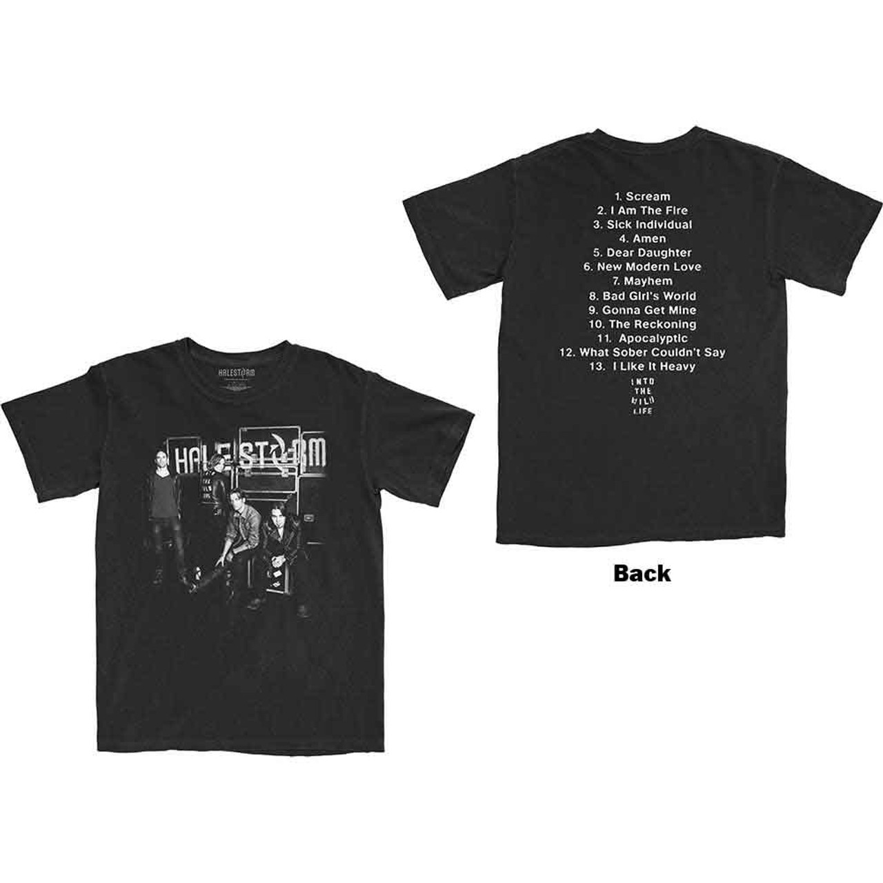 เสื้อวง Halestorm Unisex T-Shirt: The Wild Cover (Back Print) BLACK