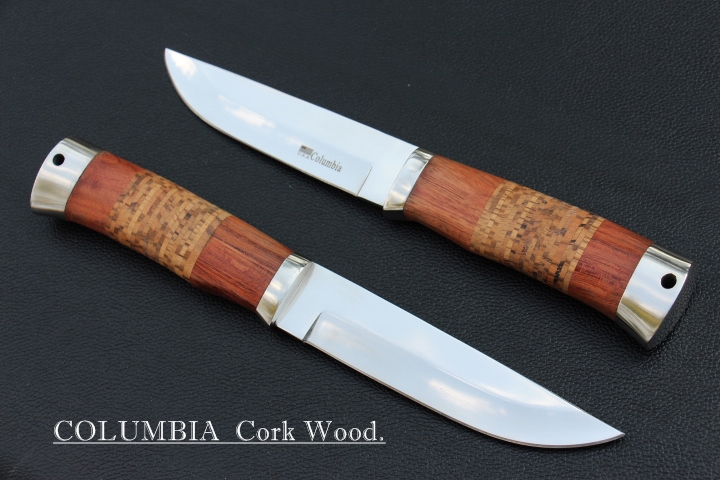 มีดใบตาย COLUMBIA CORK WOOD. ด้ามไม้ครอบสแตนเลสปัดเงา ด้ามไม้ก๊อก ขนาด 11 นิ้ว