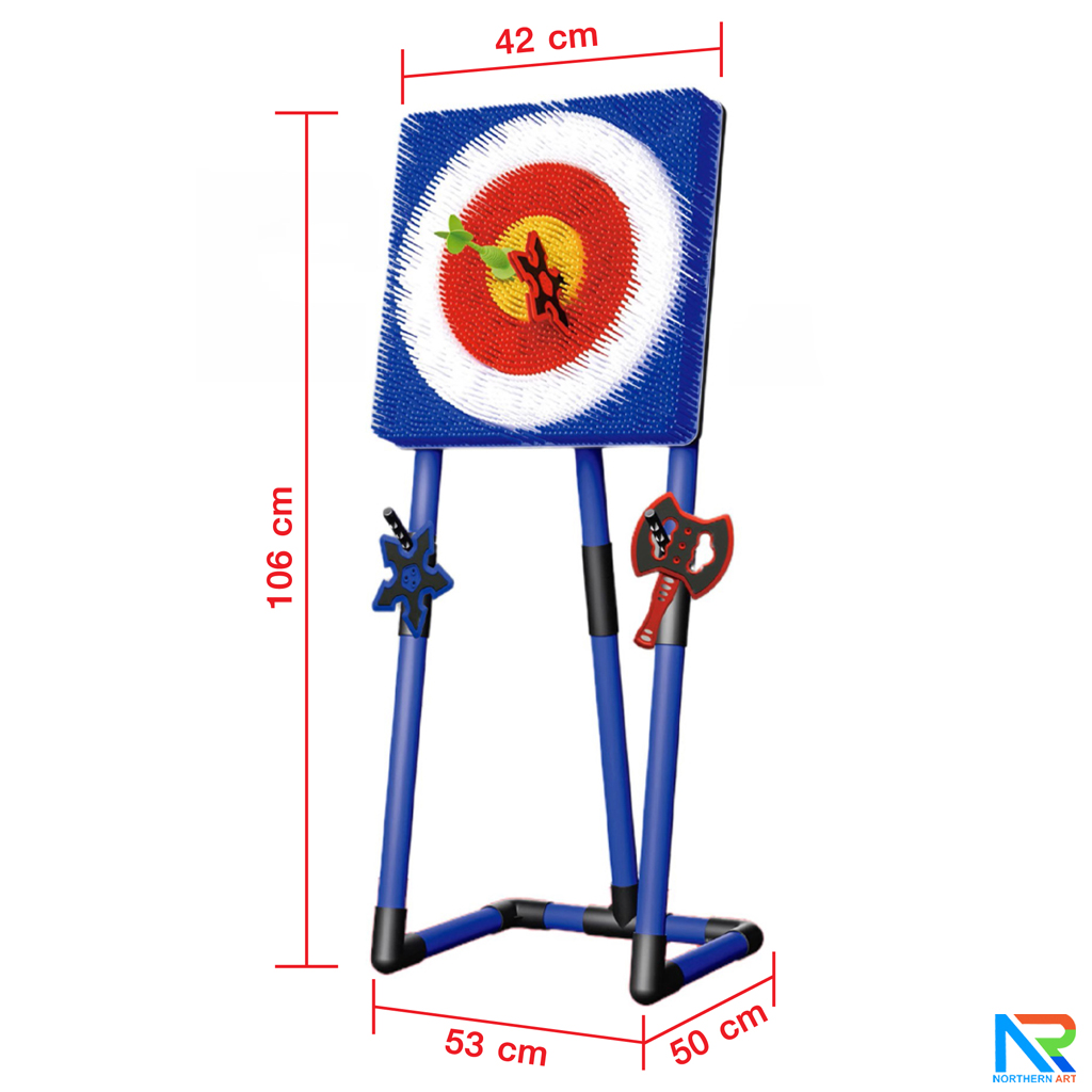 เกมส์ขว้างขวาน 3 IN 1 ถอดประกอบได้ ขนาด (W)42 x (D)50 x (H)106 cm. พร้อมอุปกรณ์ขวาน ลูกดอก และ ดาว เล่นสนุก ฝึกความแม่นยำ