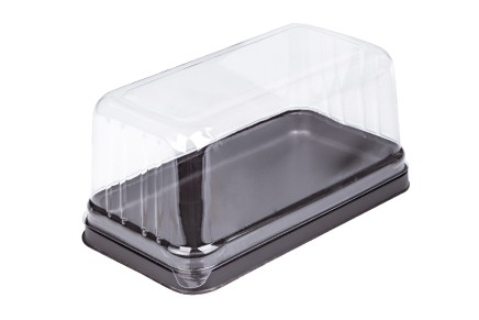 กล่องพลาสติก กล่องใส่ขนม ฐานสีน้ำตาล + ฝาสีใส รหัส E-54 จำนวน 50ใบ