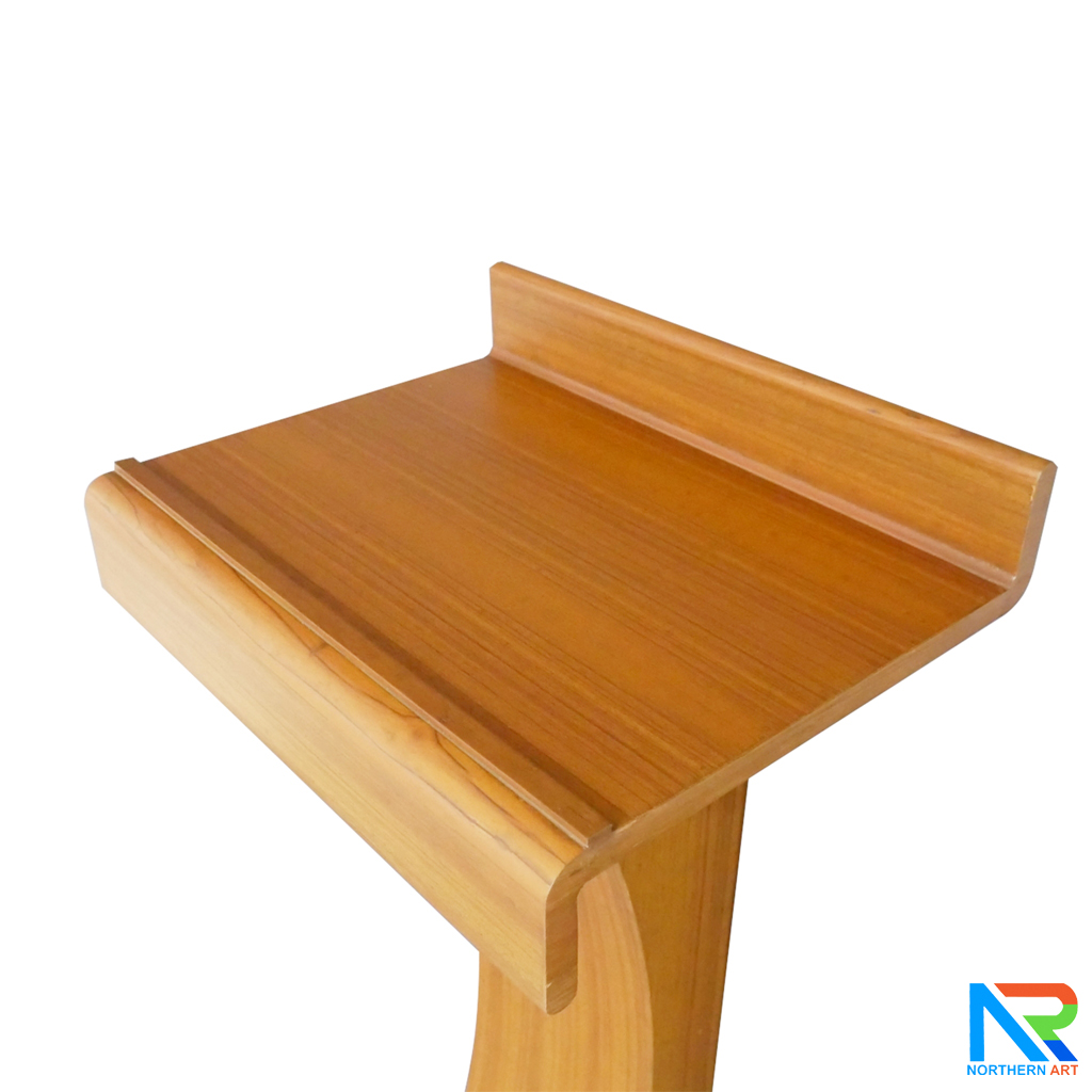 โพเดียมไม้ สีสัก ทรงโมเดิร์น TOPตรง ขนาด (W)55 x (L)42 cm. สูง 111 cm.