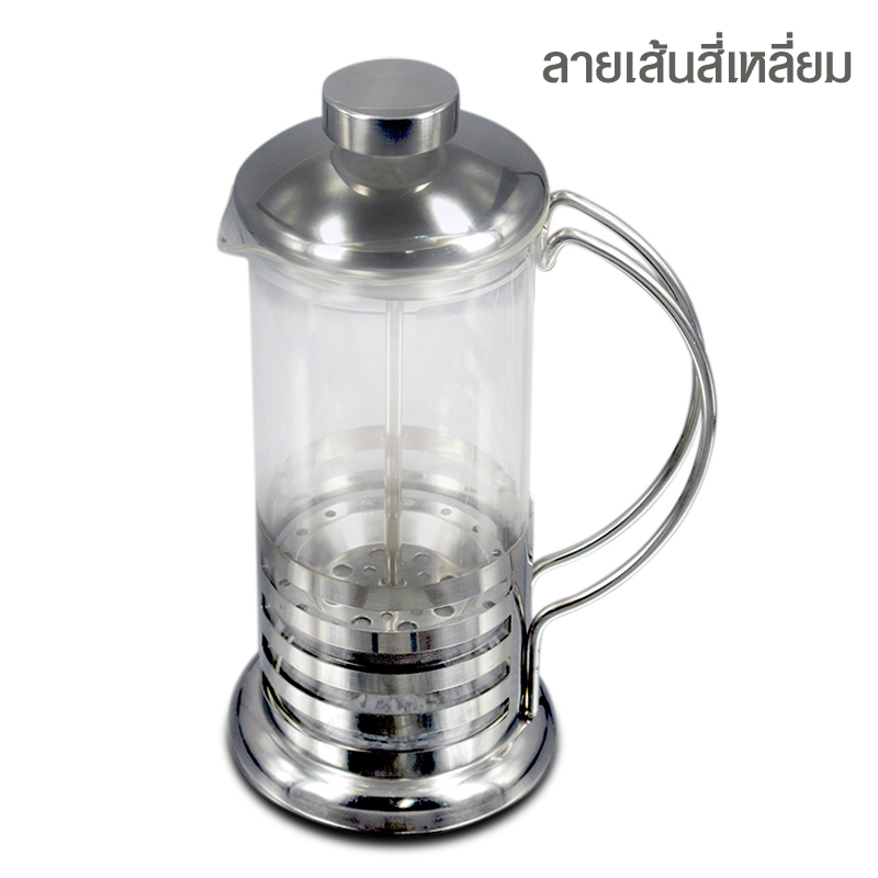 เฟรนช์เพรส กาชงชา กาแฟ ตีฟองนม แก้วบอโรซิลิเกต 350 มล.