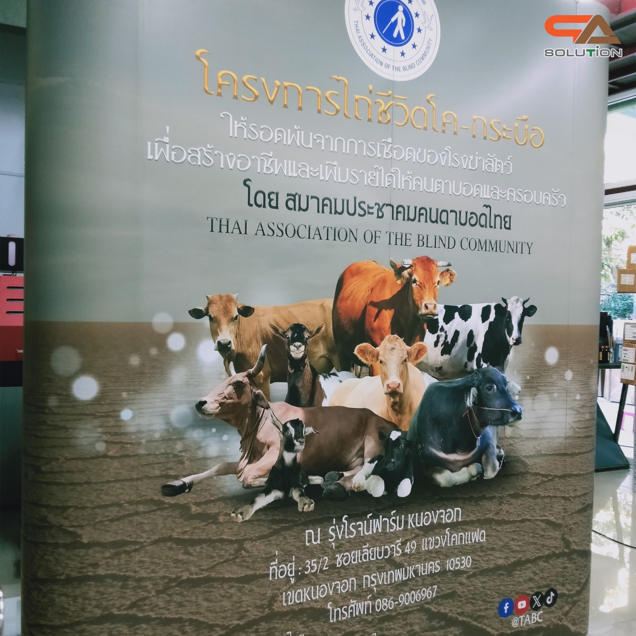 BACK DROP ฉากแบคดรอป รุ่นมน แบบตรง โครงอะลูมิเนียม ถอดประกอบได้ พร้อมงานพิมพ์ + โคมไฟ2ชุด พร้อมกระเป๋าล้อลาก 1 ใบ