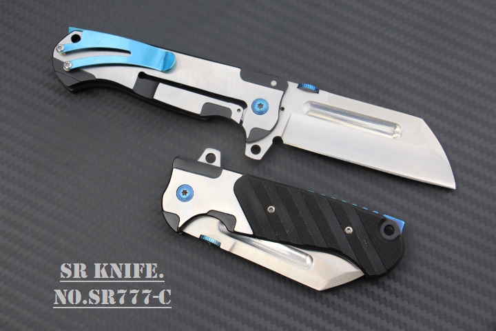 มีดพับ SR KNIVES รุ่น SR777C New divide. ใบ Stainless Steel 5Cr13MOV ด้ามจับ G10 แท้ระบบเฟรมล็อค สำเนา