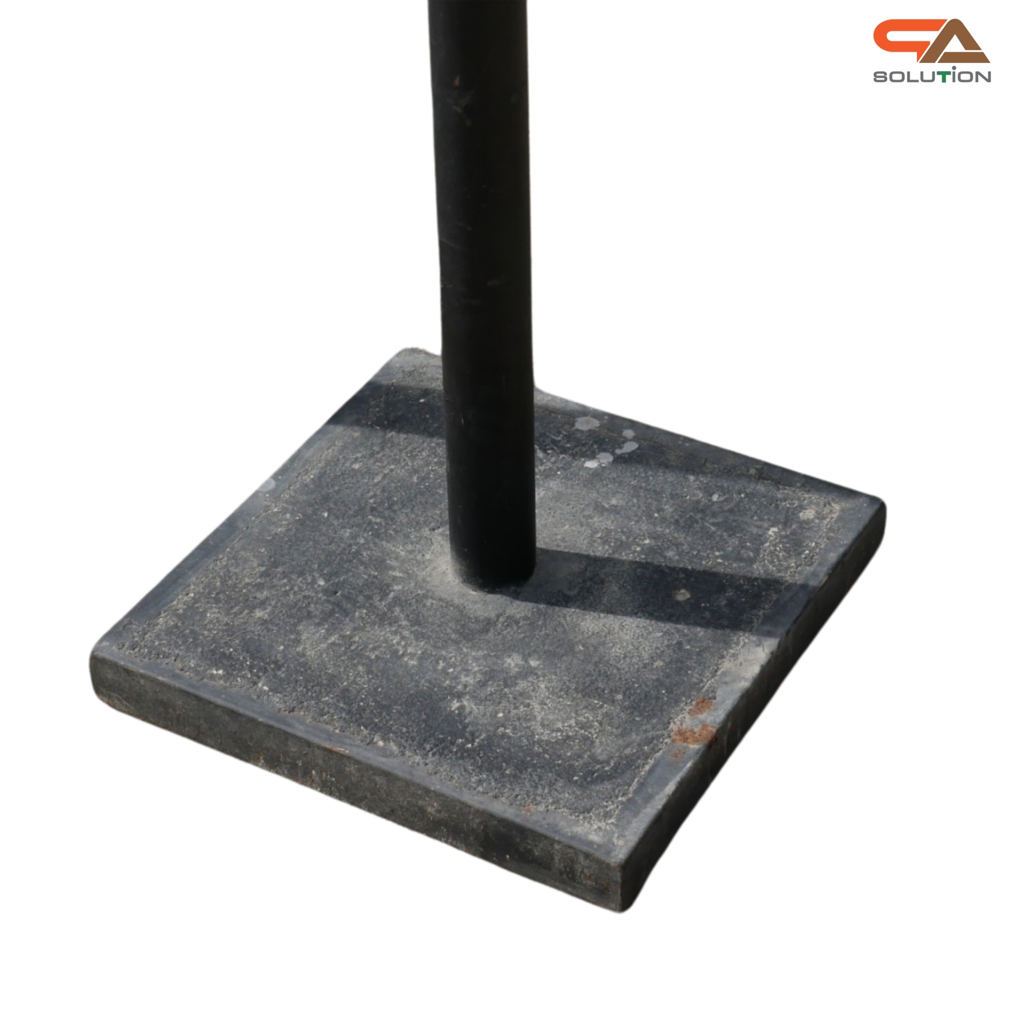 ป้ายรถบัส ป้ายรถประจำทาง โครงสร้างเหล็กพ่นสีดำทั้งชุด ขนาด (W)40 x (H)226 cm.