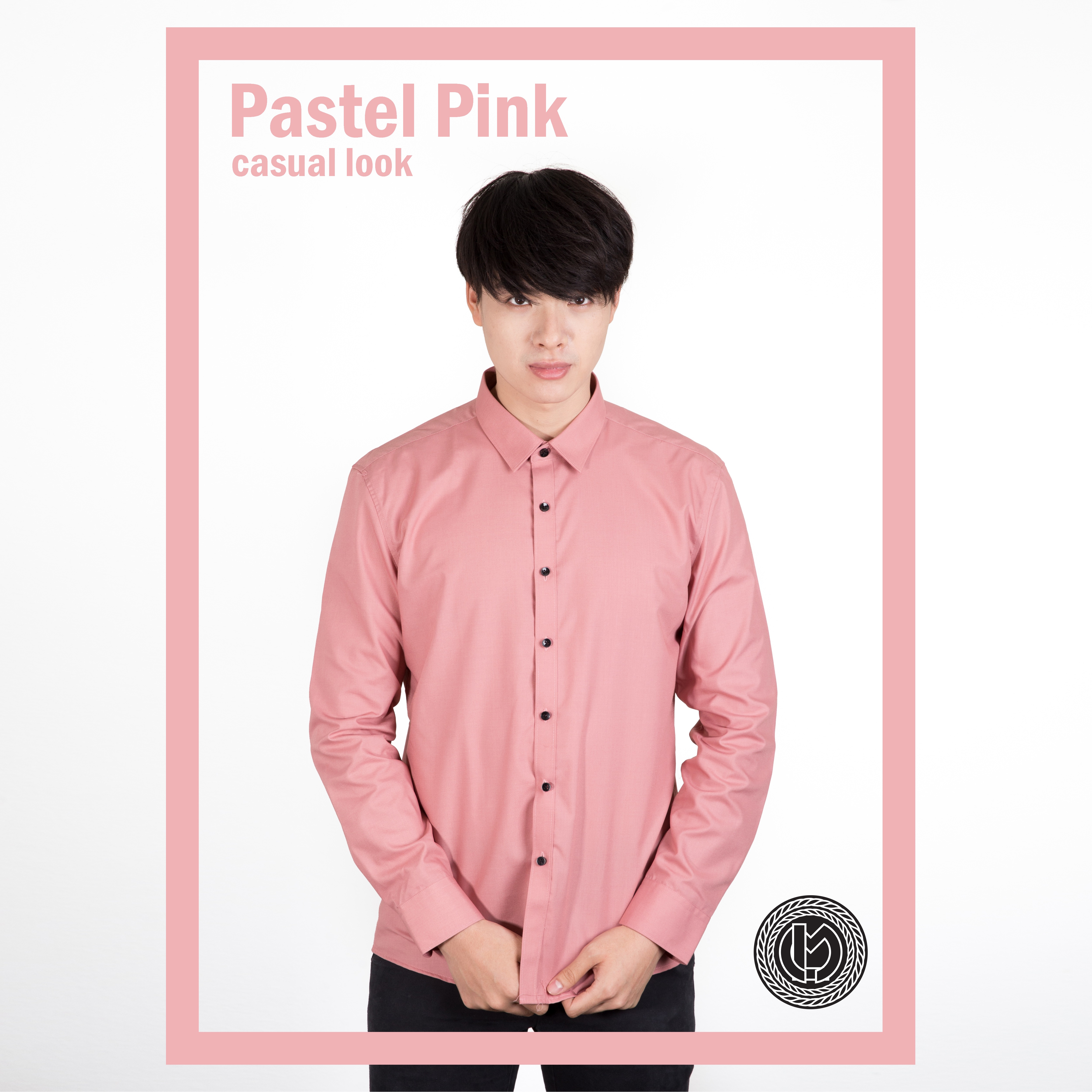 เสื้อเชิ้ต สีชมพูพาสเทล Pastel Pink (Standard Collar)