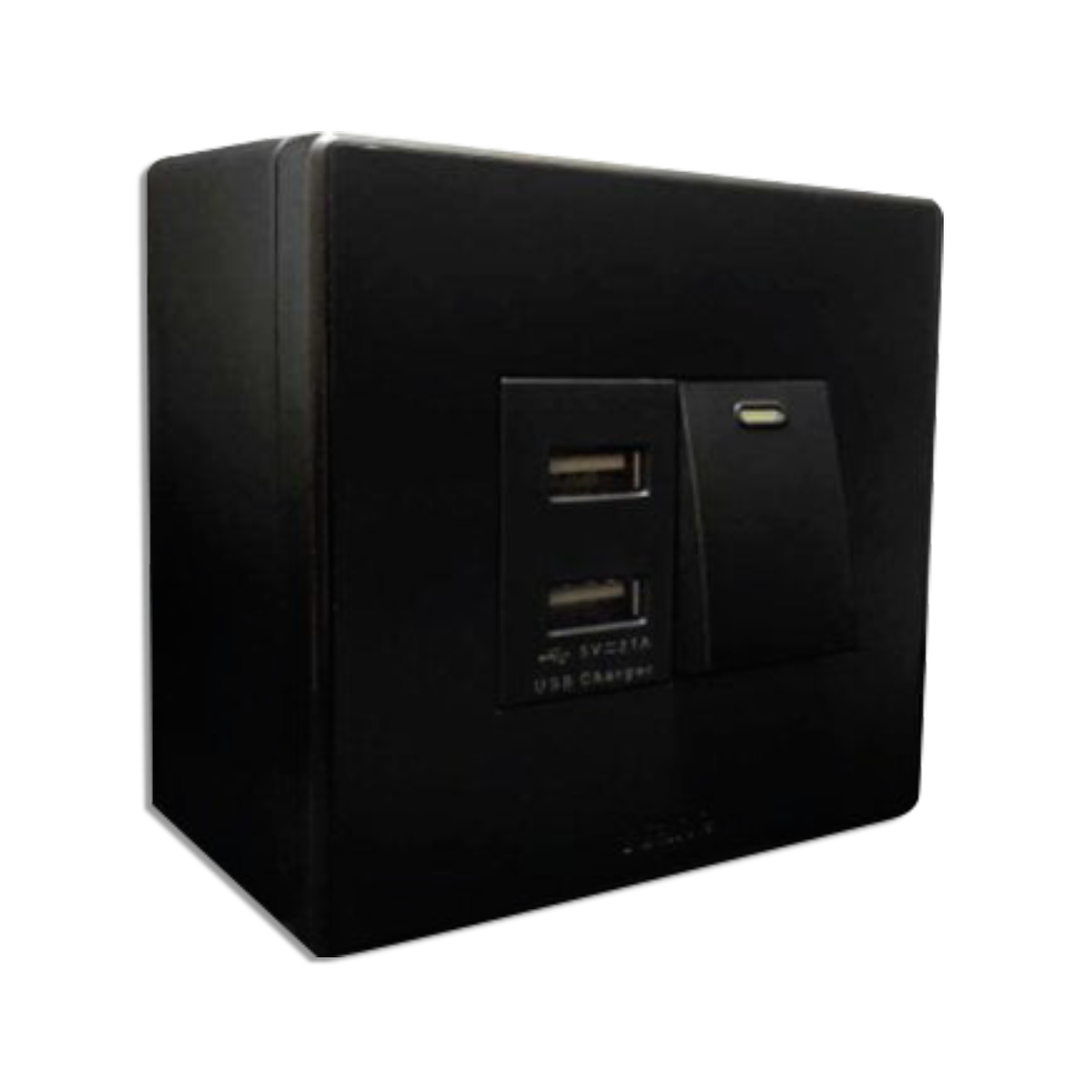 NANO ชุดฝา 2 ช่อง 1 สวิตช์ + USB และบล็อกลอยขนาด 3*3 นิ้ว Classic series สีดำ รุ่น CS86U1-BB (16 ชิ้น/กล่อง)