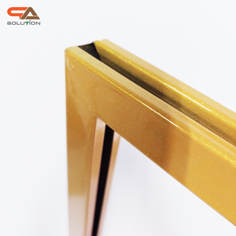 CLEARANCE SALE! โปสเตอร์สแตนด์เหล็ก สีทอง เสาคู่ ขนาด 60X80 ซม.ฐานเหลี่ยม สอดงานพิมพ์ด้านบน โชว์งานพิมพ์ 2 ด้าน ถอดประกอบได้