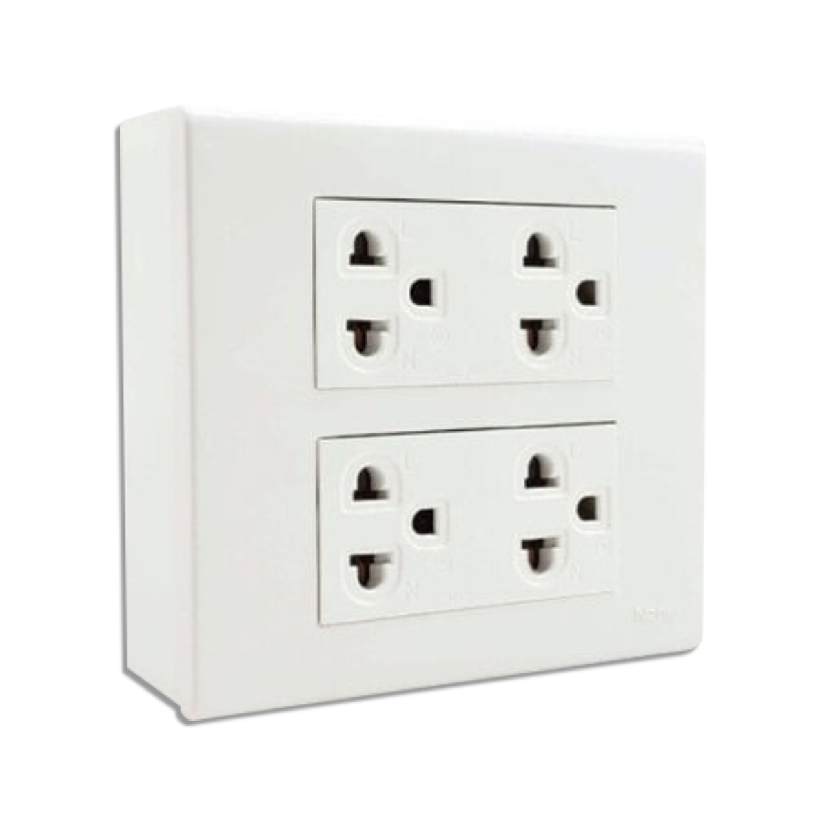 NANO ชุดฝา 6 ช่อง 2 ปลั๊กกราวด์คู่ และบล็อกลอยขนาด 4*4 นิ้ว Classic series สีขาว รุ่น CS5555-BW (12 ชิ้น/กล่อง)