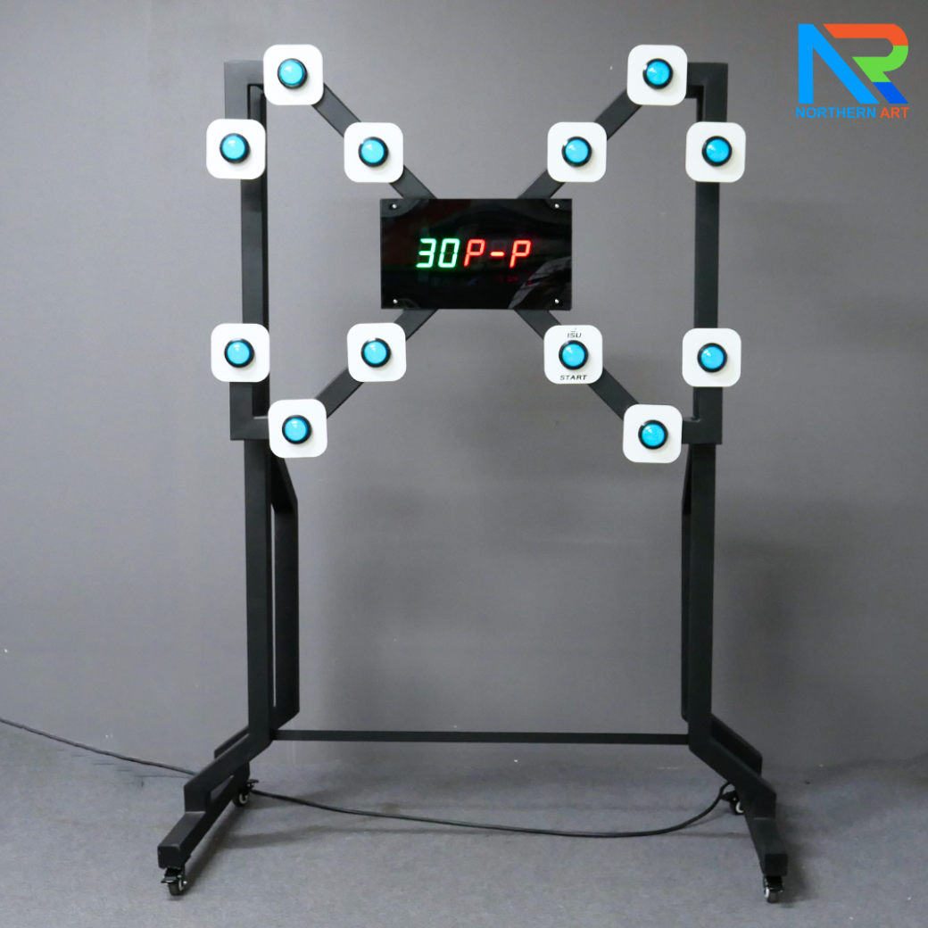 เกมส์กดปุ่มไฟฟ้า ขนาด (W)134 x (D)60 x (H)197 cm. พร้อมจอแสดงผล LED นับคะแนน