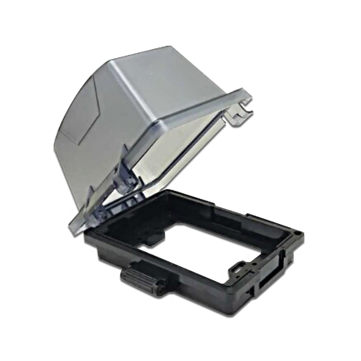 NANO ฝาครอบแผงหน้ากากกันน้ำแบบฝาสูง สีดำ(ฝาดำใส) รุ่น NANO-414CBB (20 ชิ้น/กล่อง)