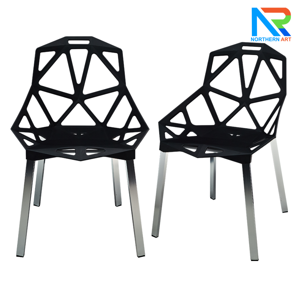 เช่าเก้าอี้ พลาสติกโพลีโพรพิลีน (PP) สีขาว ขาเหล็กชุบโครเมียม