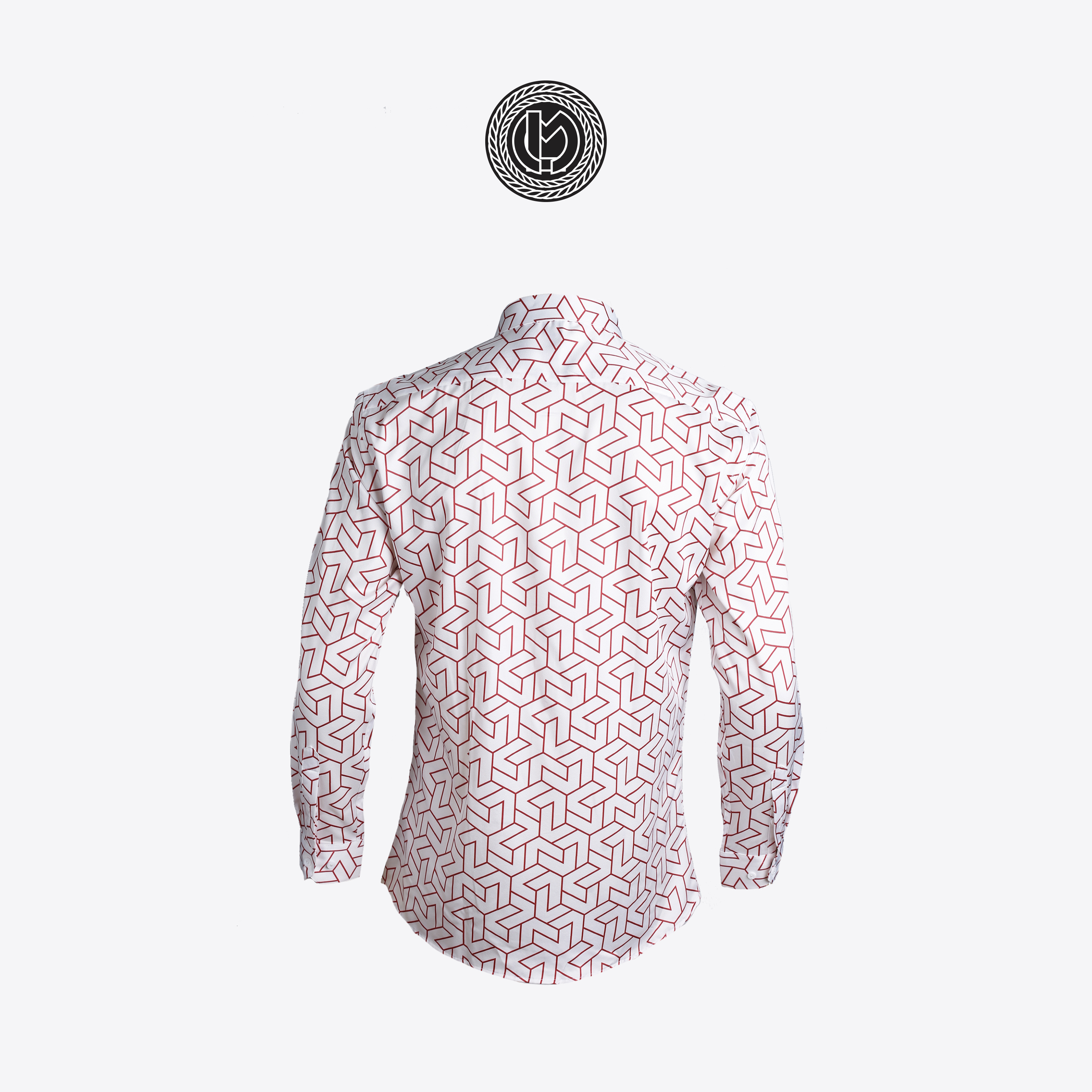 LM White Red Patterned Shirt