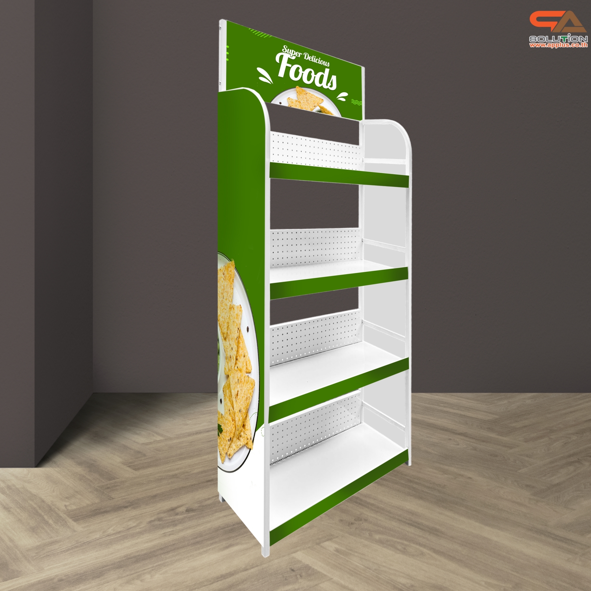 เช่าชั้นวางสินค้าเหล็ก 4 ชั้น สีขาว ขนาด (W)80 x (D)30 x (H)170 ซม. ถอดประกอบได้