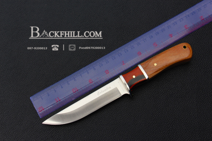 มีดใบตาย COLUMBIA รุ่น K88 ใบมีดปลายแหลม ด้ามจับไม้เนื้อแข็งอย่างดี พร้อมซองไนลอน