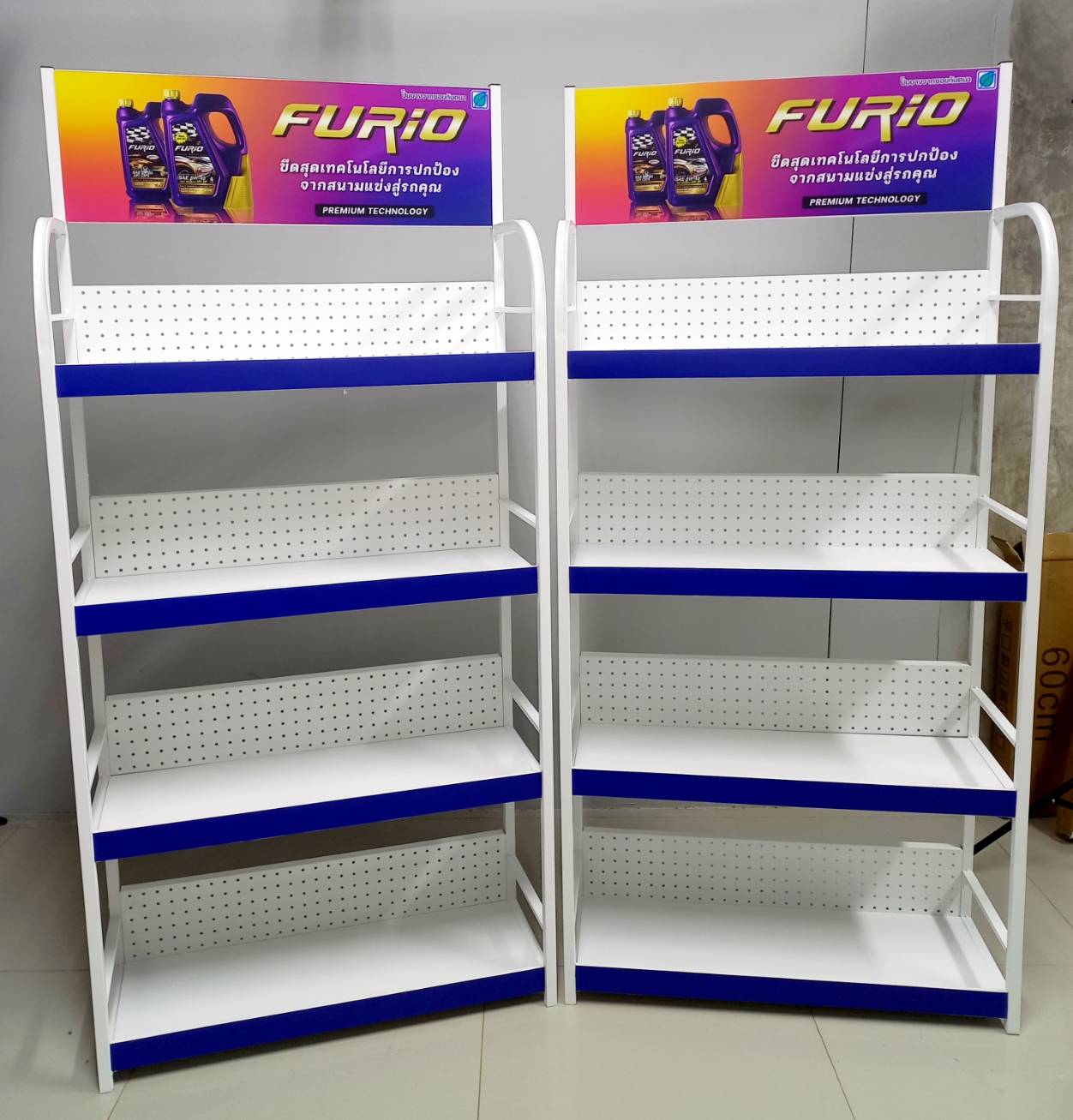 เช่าชั้นวางสินค้าเหล็ก 4 ชั้น สีขาว ขนาด (W)60 x (D)30 x (H)160 ซม. ถอดประกอบได้