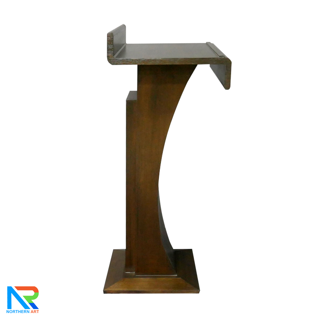 โพเดียมไม้ สีโอ๊ค ทรงโมเดิร์น TOPตรง ขนาด (W)55 x (L)42 cm. สูง 111 cm.