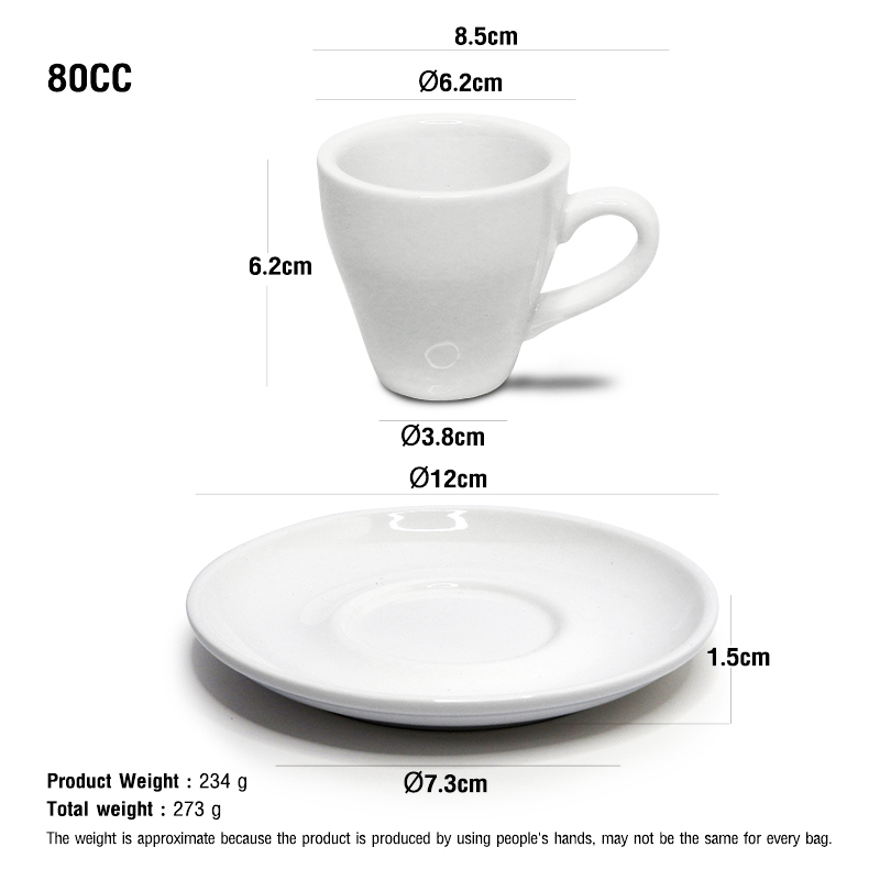 IMIX Espresso cup 80 cc. with saucer-Glossy White