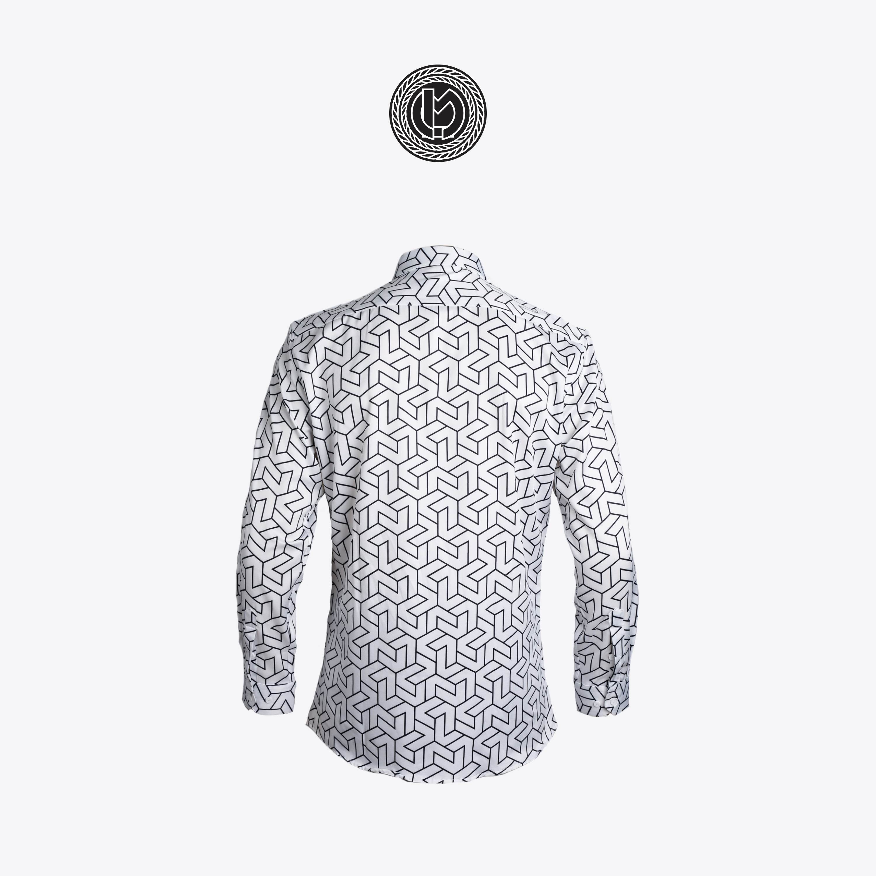 LM White Black Patterned Shirt
