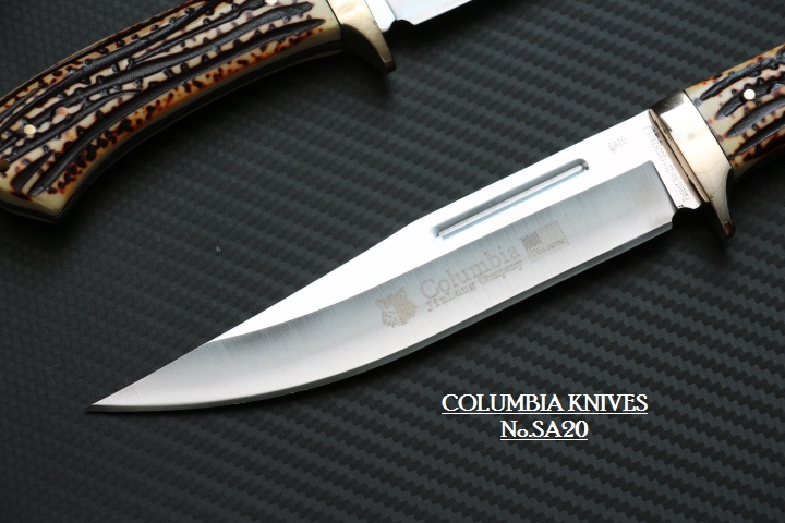 มีดพก COLUMBIA รุ่น SA20 ของแท้ ด้ามเขากวางจำลองขนาด 12 นิ้ว พร้อมซองไนลอน