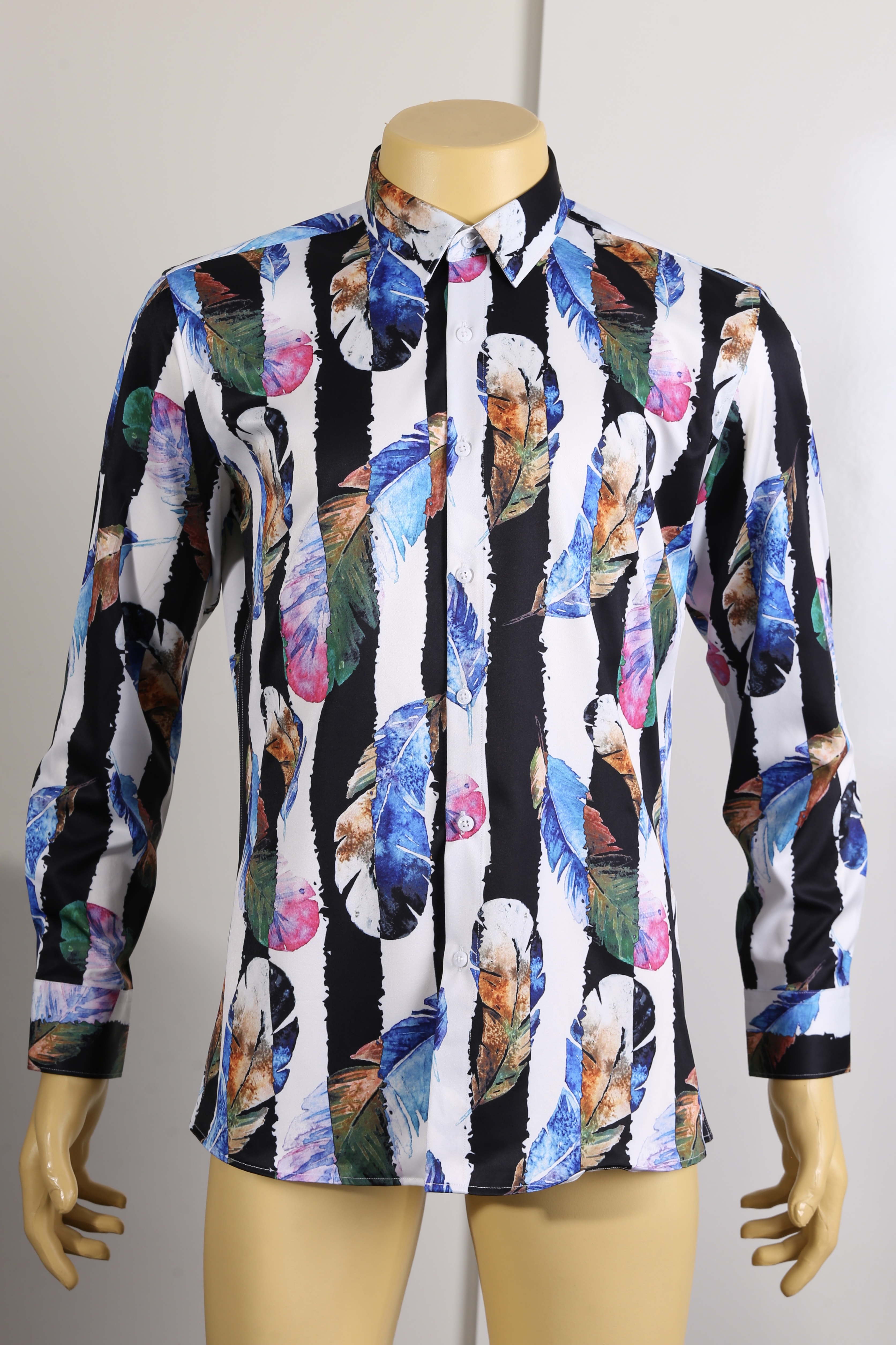 Feather Striped Patterned Shirt
