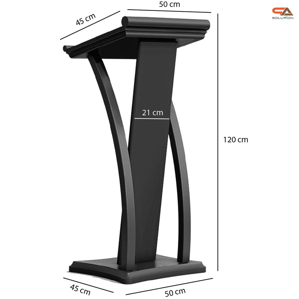 โพเดียมไม้ ขนาดTOP (W) 45 x (L) 50 cm.สูง 120 ซม.ตกแต่งไม้โค้งด้านข้าง สวยคลาสสิค พร้อมจัดส่งทั่วไทย