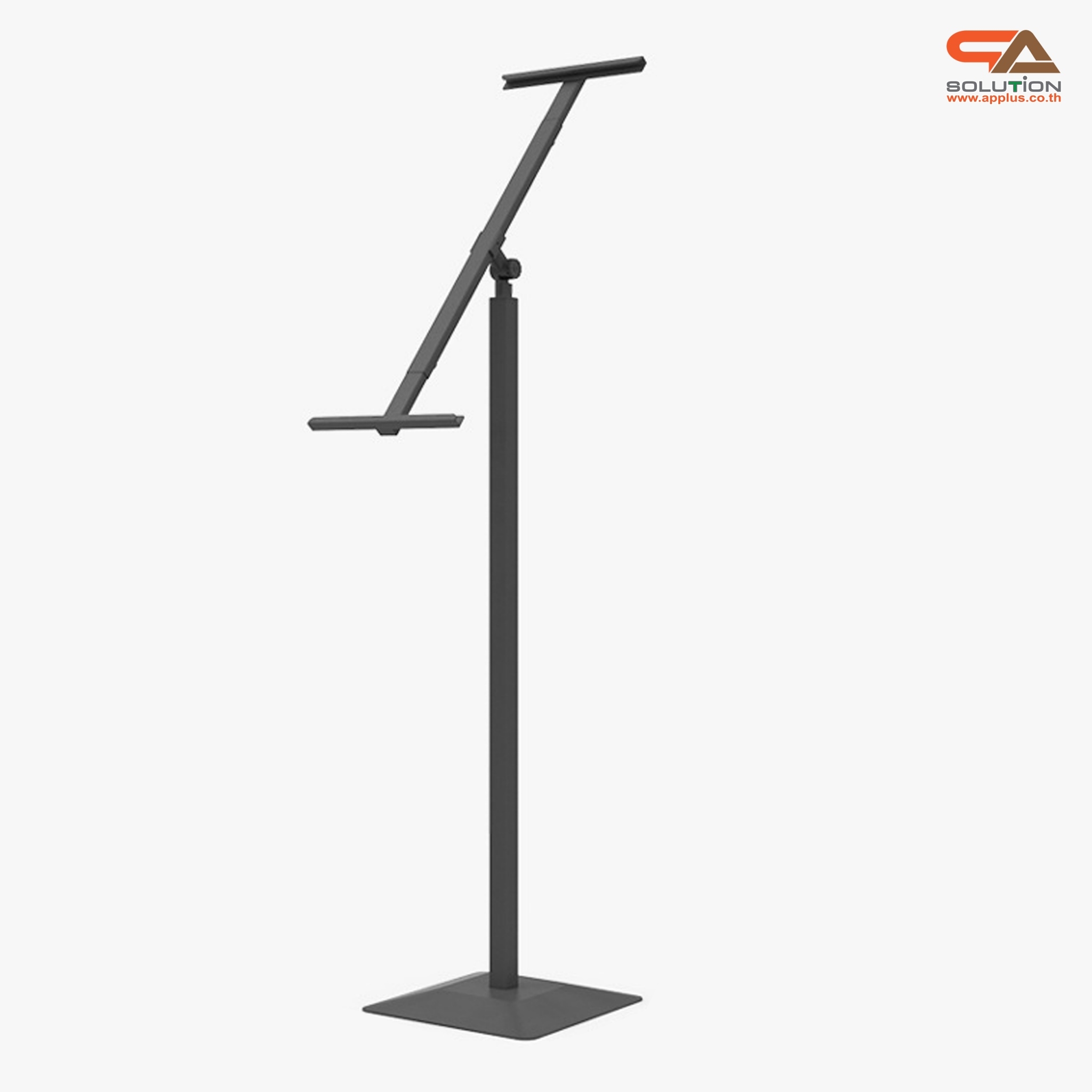 ขาตั้งโปสเตอร์เหล็ก แบบเอียง ฐานพลาสติก-ขึ้นรูป เสริมแผ่นยางถ่วงน้ำหนัก โชว์งานพิมพ์ 1 ด้าน ปรับระดับ-ปรับเอนได้ ถอดประกอบเคลื่อนย้ายสะดวก