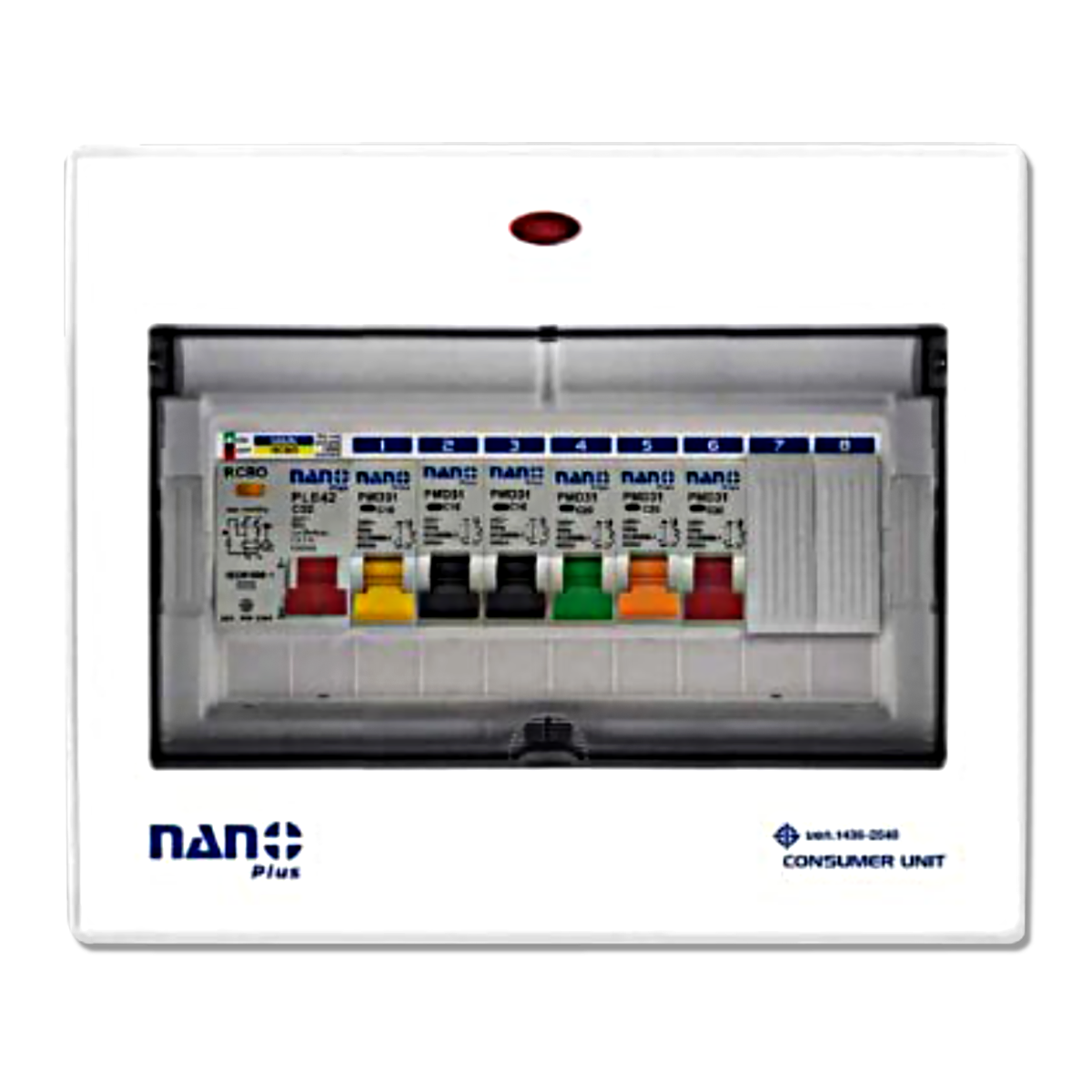 NANO ตู้คอนซูมเมอร์ยูนิต NANO PLUS เมน+8 ช่อง (พร้อม RCBO+ลูกย่อย 6ลูก)