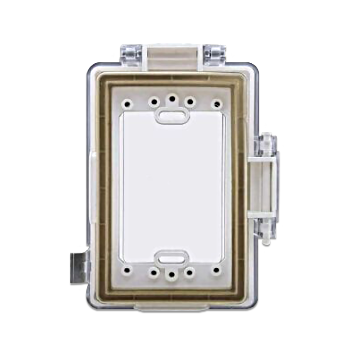 NANO ฝาครอบแผงหน้ากากกันน้ำแบบเรียบ สีขาว(ฝาใส) รุ่น NANO-413CW (20 ชิ้น/กล่อง)