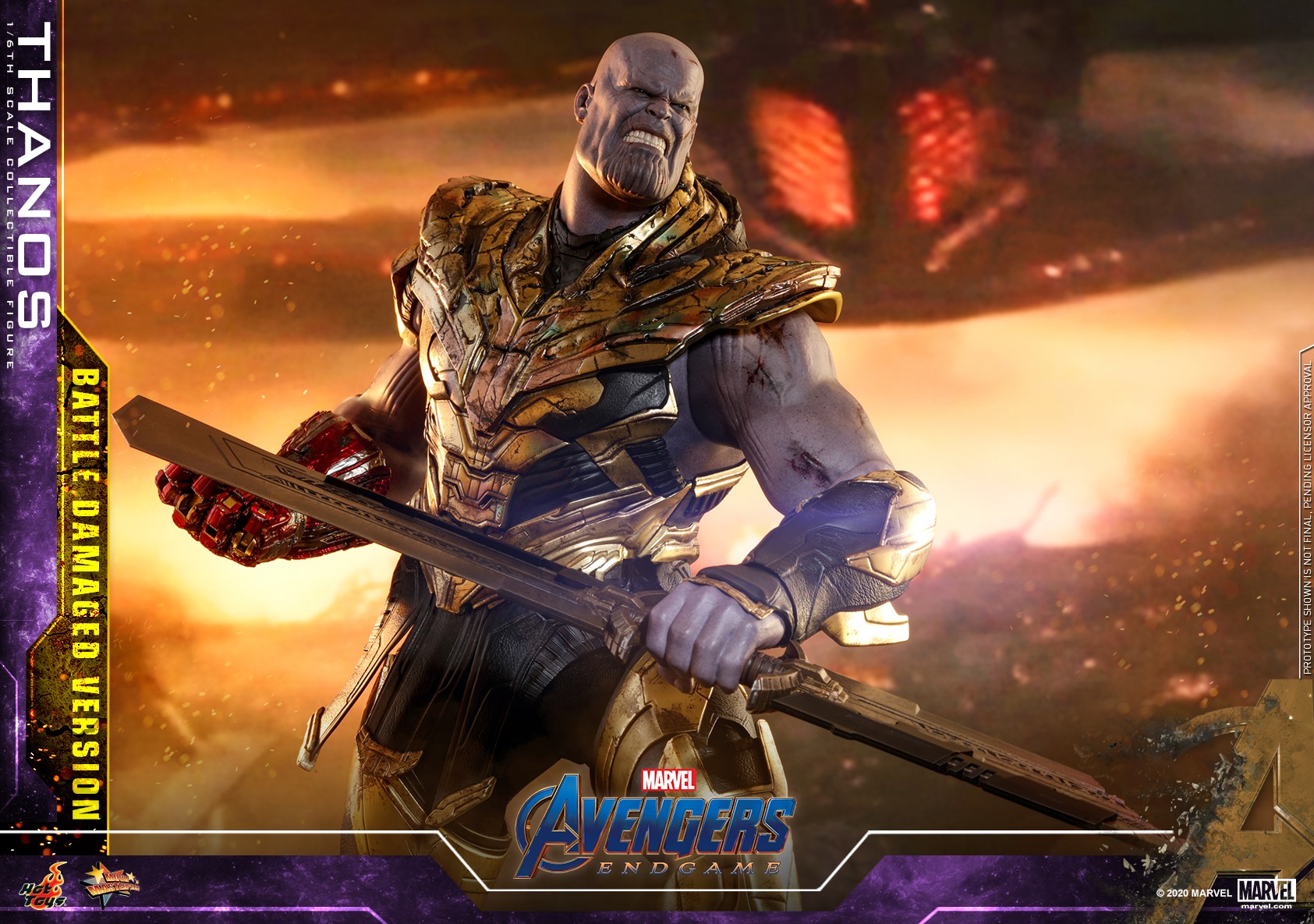 Hot Toys MMS564 Avengers: Endgame - Thanos (Battle Damaged Version)