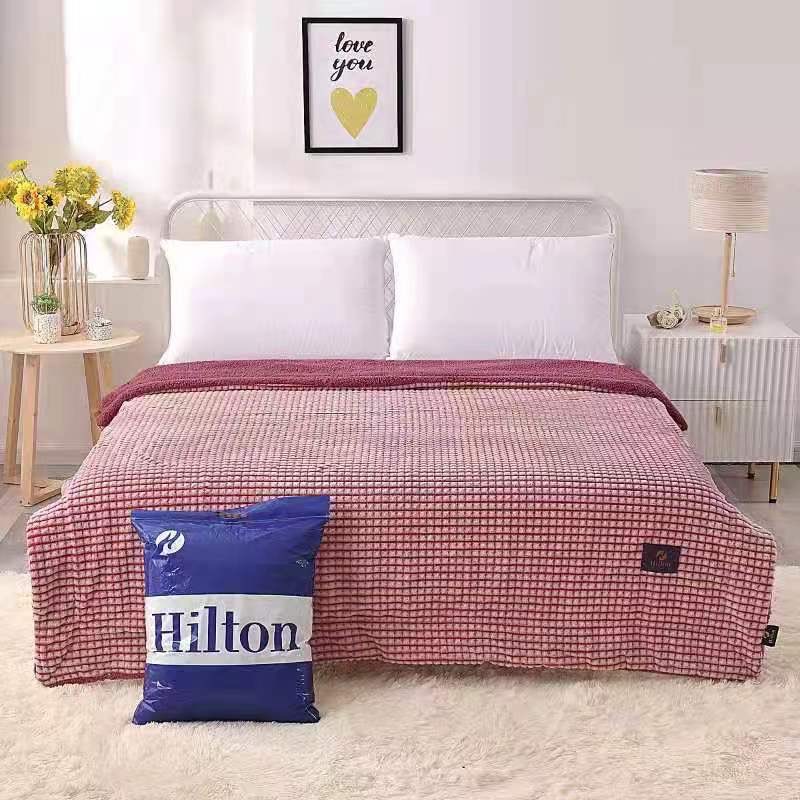 6ฟุต ผ้าห่มขนแกะ HILTON สีพื้น 40ผืน