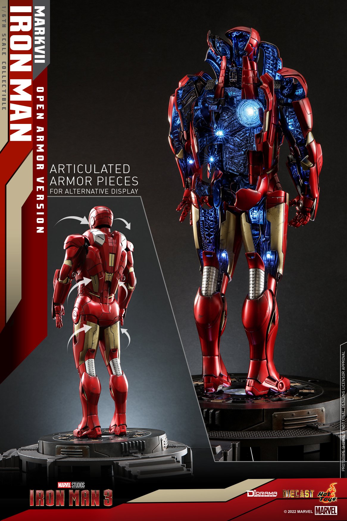 Hot Toys DS004D51 1/6 Iron Man 3 - Iron Man Mark VII (Open Armor Version)