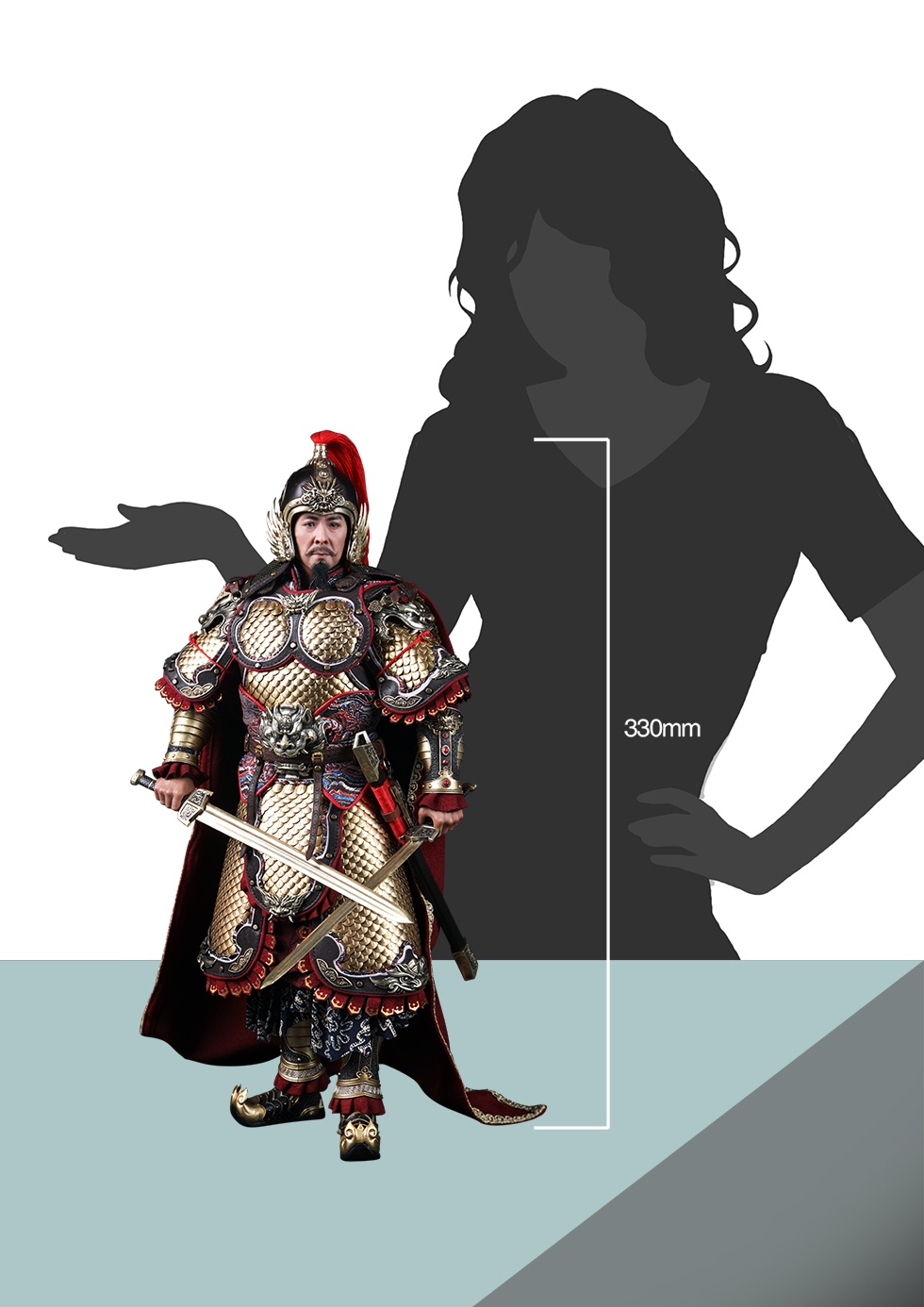 303TOYS MP019 + MP020 1/6 THREE KINGDOMS SERIES - LIU BEI XUANDE (EXCLUSIVE COPPER VERSION) & DILU THE STEED OF LIU BEI