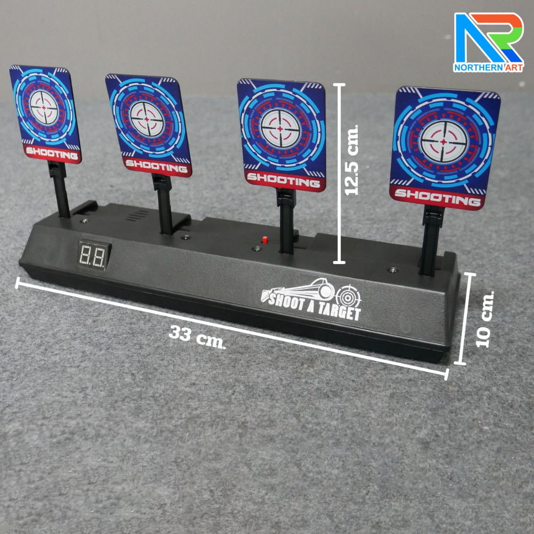 เป้าดิจิตอล แบบ 4 เป้า ไม่เคลื่อนที่ สีดำ (ราคาต่อชุดไม่รวมถ่านแบตเตอรี่)