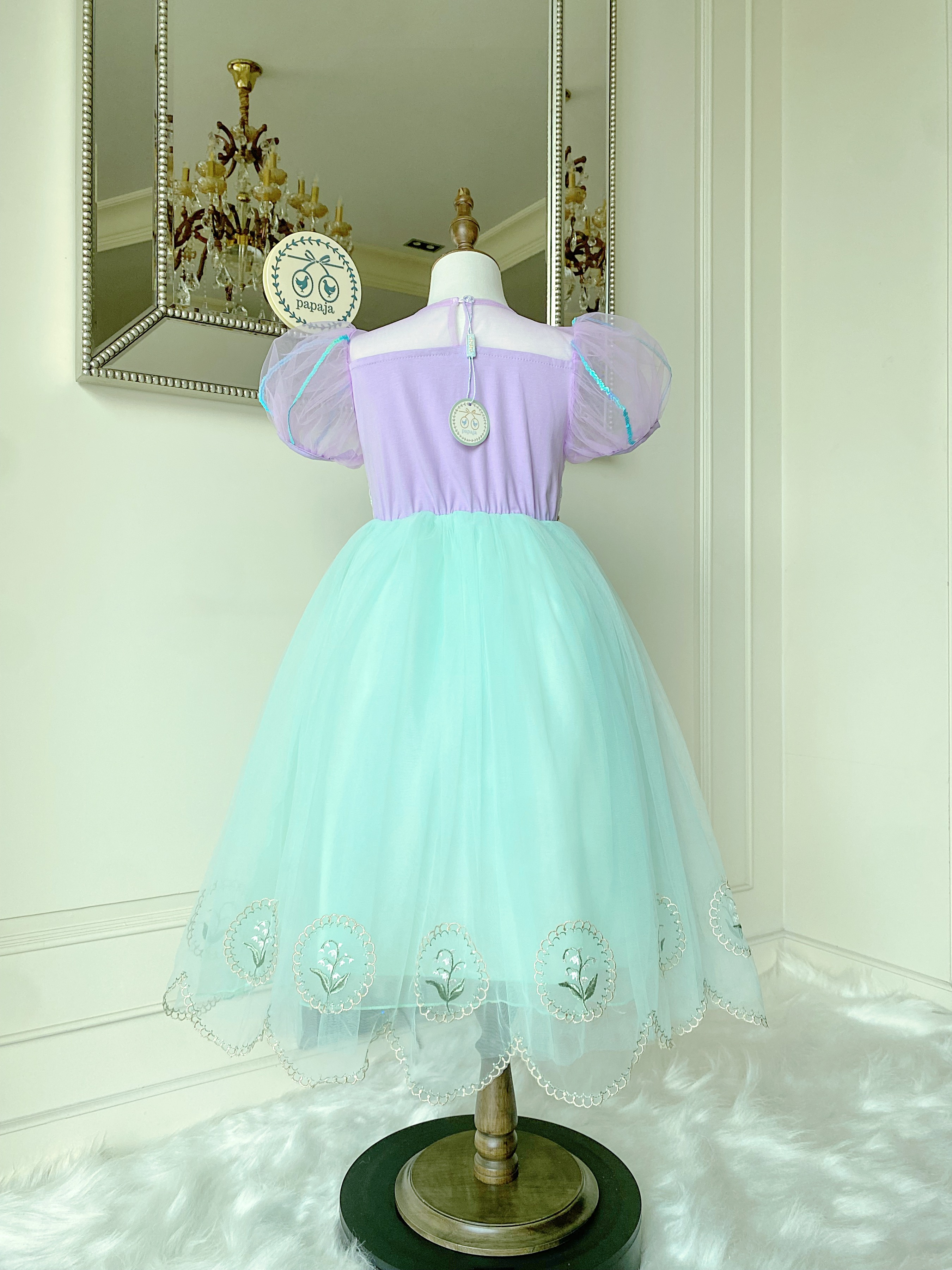 ชุดเจ้าหญิงแอเรียล รุ่นกระโปรงสั้น แขนตุ๊กตา สวยหวานละมุน ใส่ออกงานได้เลย