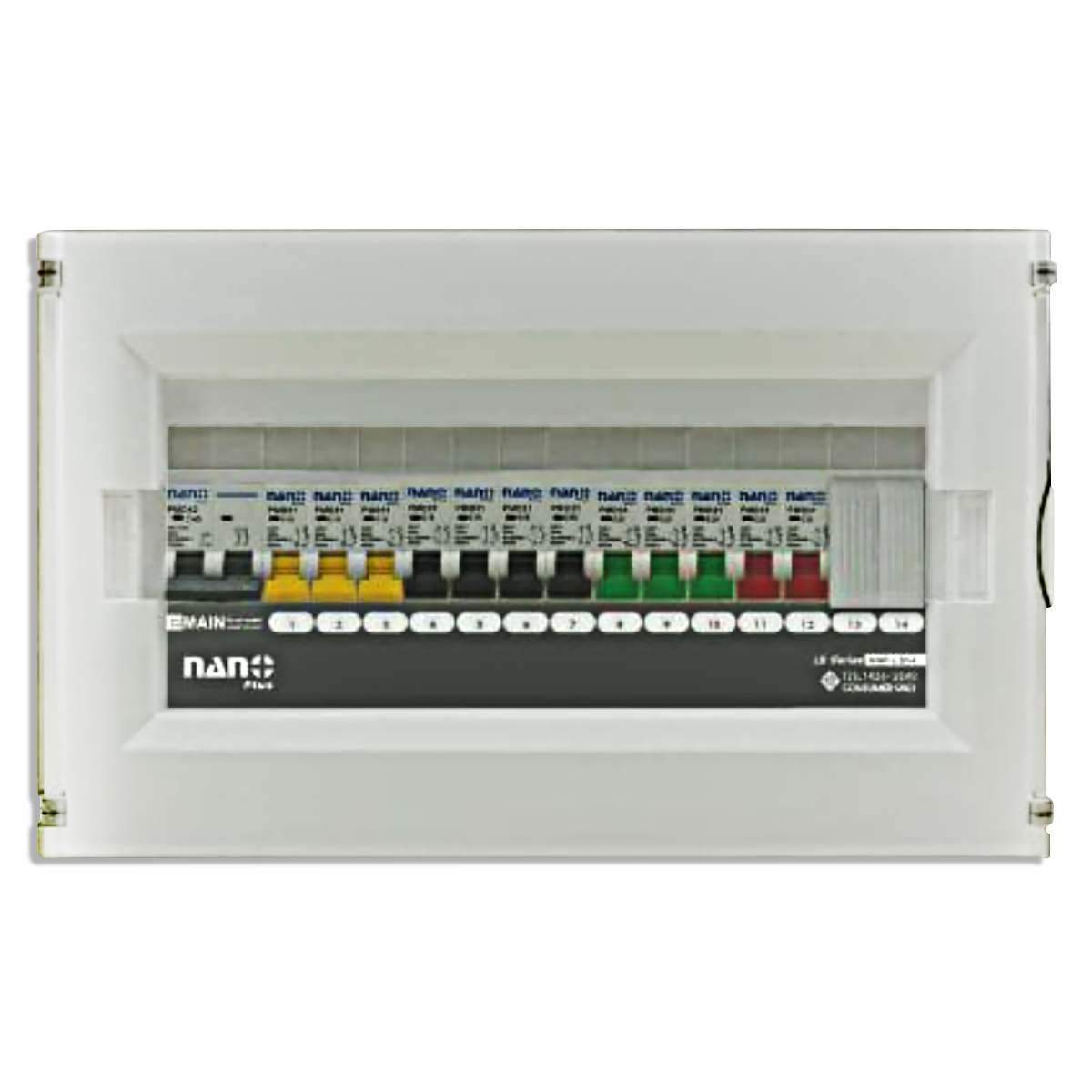 NANO ตู้คอนซูมเมอร์ยูนิต NANO PLUS (LS-Series) 14 ช่อง (MCB + ลูกย่อย) ฝาดำใส