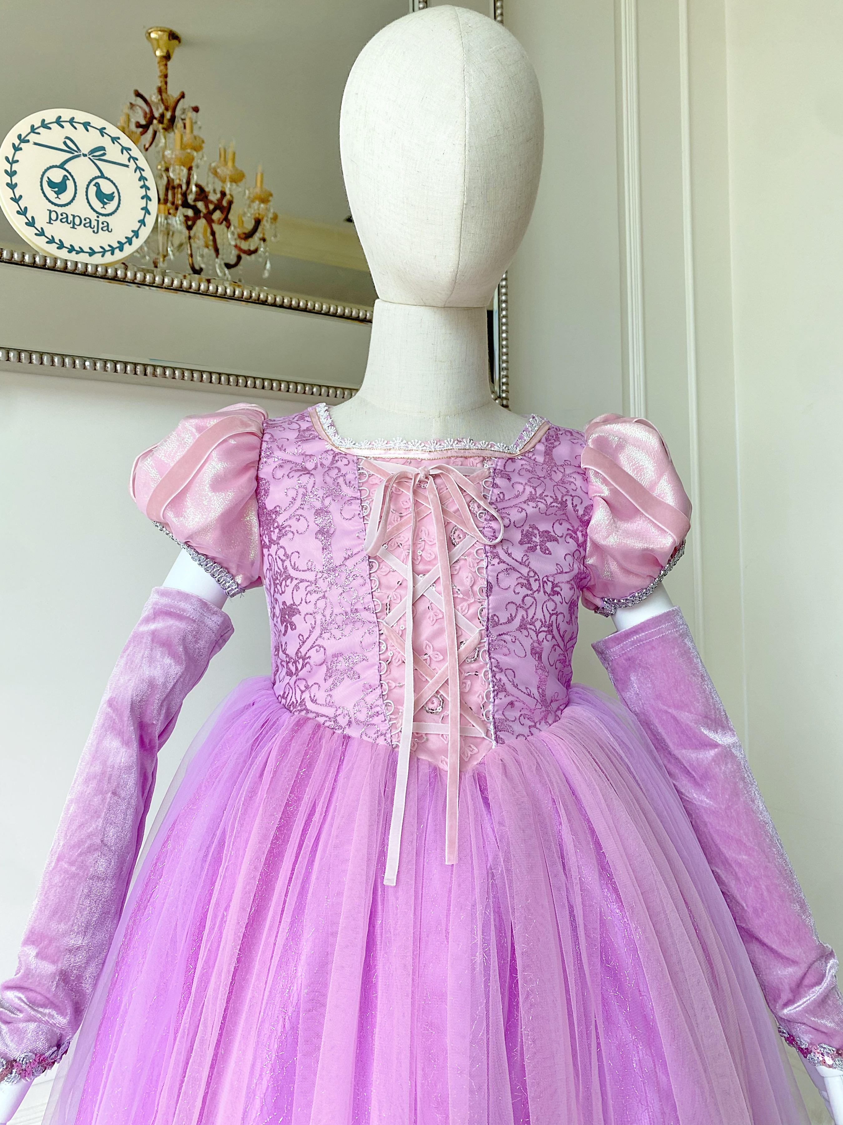 ชุดเจ้าหญิงราพันเซล รุ่นคลาสสิคยอดนิยม พร้อมปลอกแขนสวยหรู