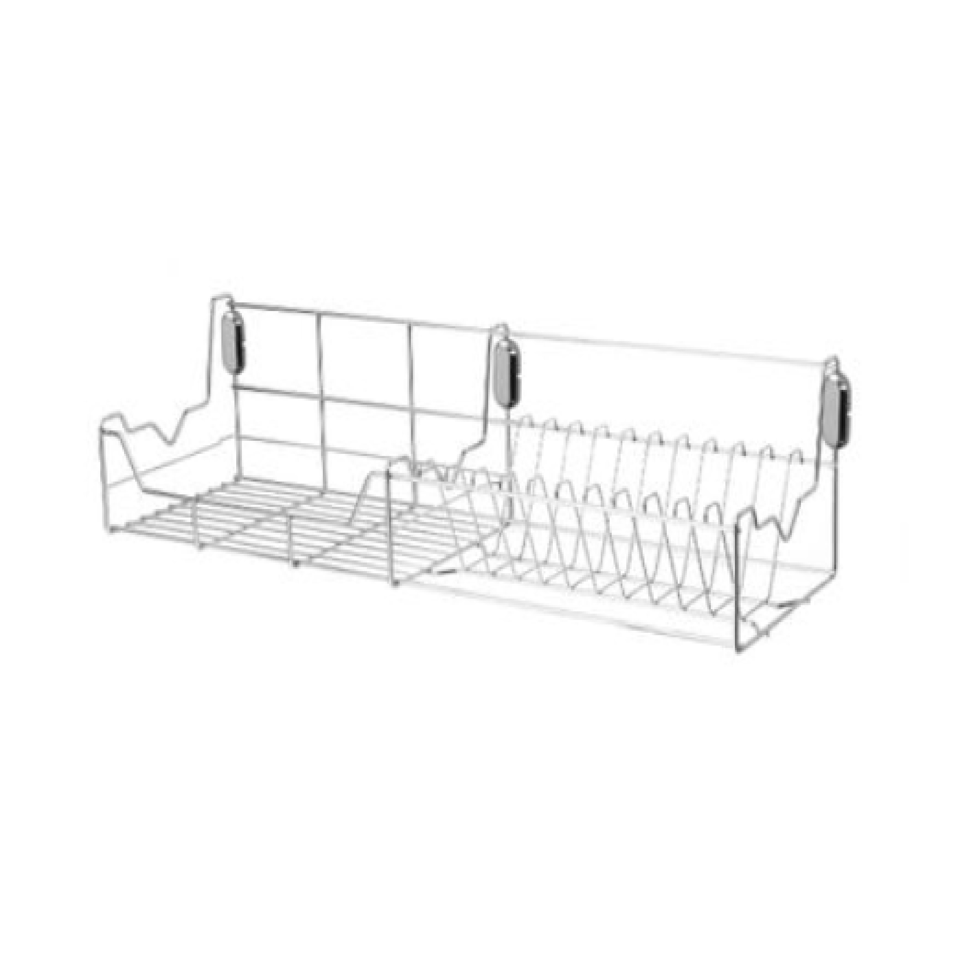 ที่คว่ำจานสแตนเลสพร้อมที่คั่นจานแบบติดผนัง KOWA รุ่น KWH-DR-004 ขนาด 100 x 25 x 21 ซม. สีเงิน