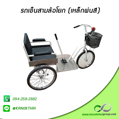 รถเข็นผู้ป่วยสามล้อโยก (เหล็กพ่นสี)