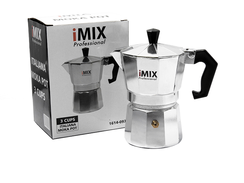 iMIX หม้อต้มกาแฟสดมอคค่าพอท (MOKA POT) อลูมิเนียม 3 ถ้วย 1614-097