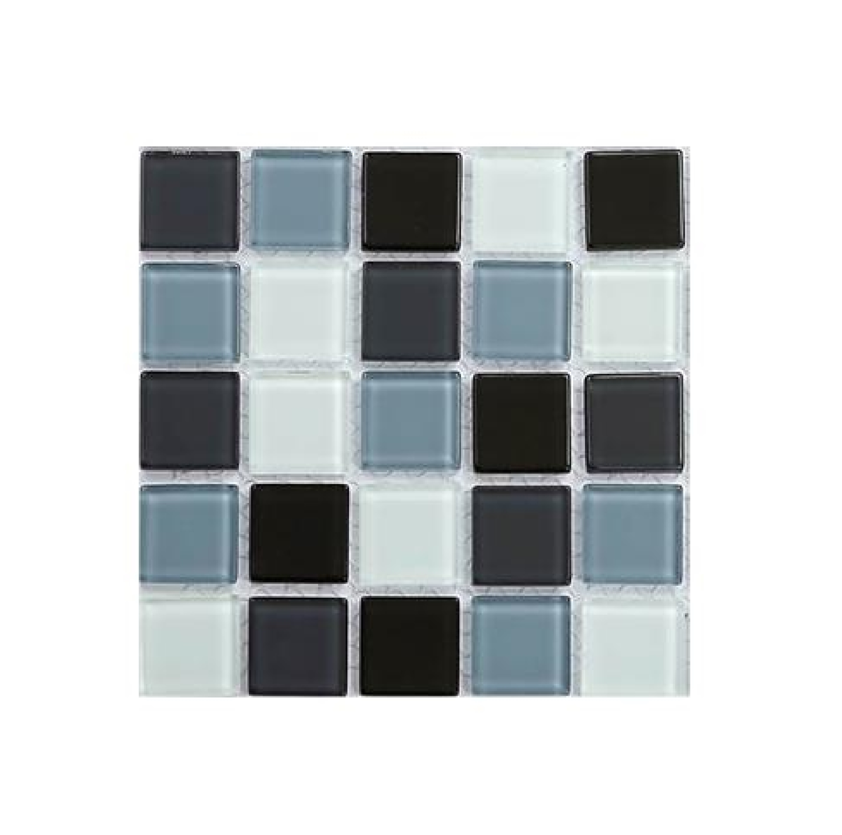 กระเบื้องโมเสกแก้ว KASSA รุ่น KS4010PM ขนาด 30 x 30 ซม. สีดำ - ขาว