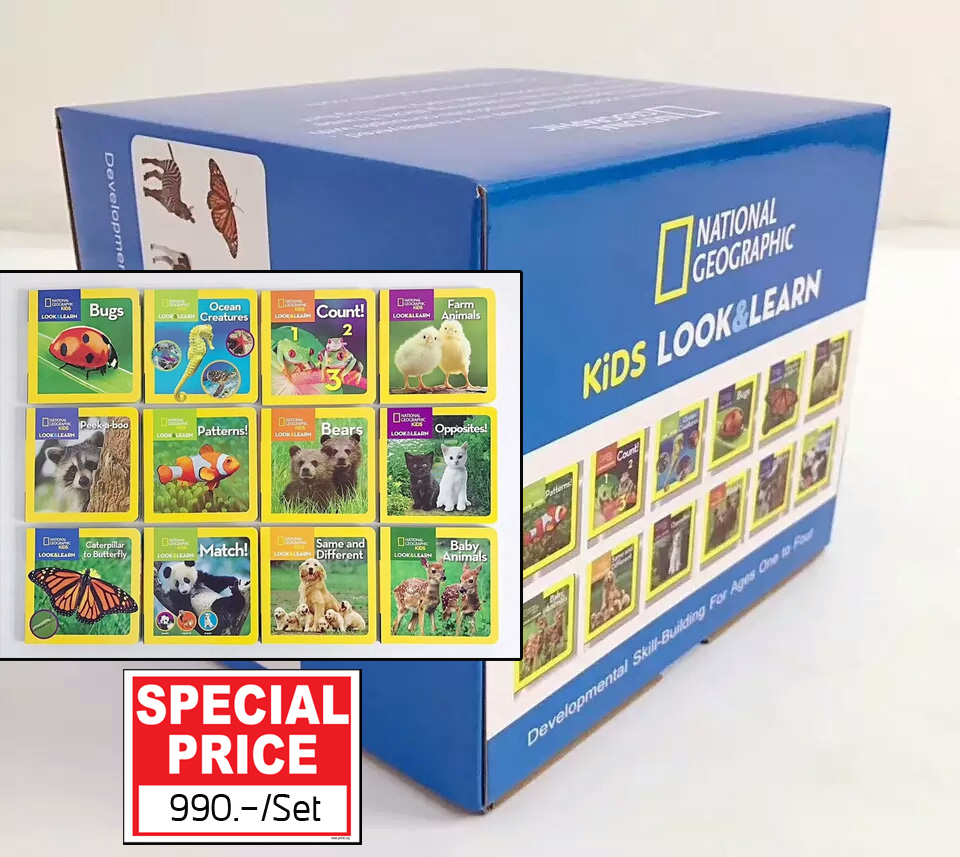 (In Stock) หนังสือบอร์ดบุ๊คภาษาอังกฤษสำหรับเด็ก National Geographic Kids Look & Learn 12 เล่ม