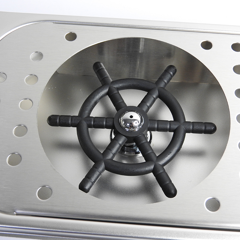 Pitcher Rinser, spinjet head, embedded counter Square shape, length 53 cm.