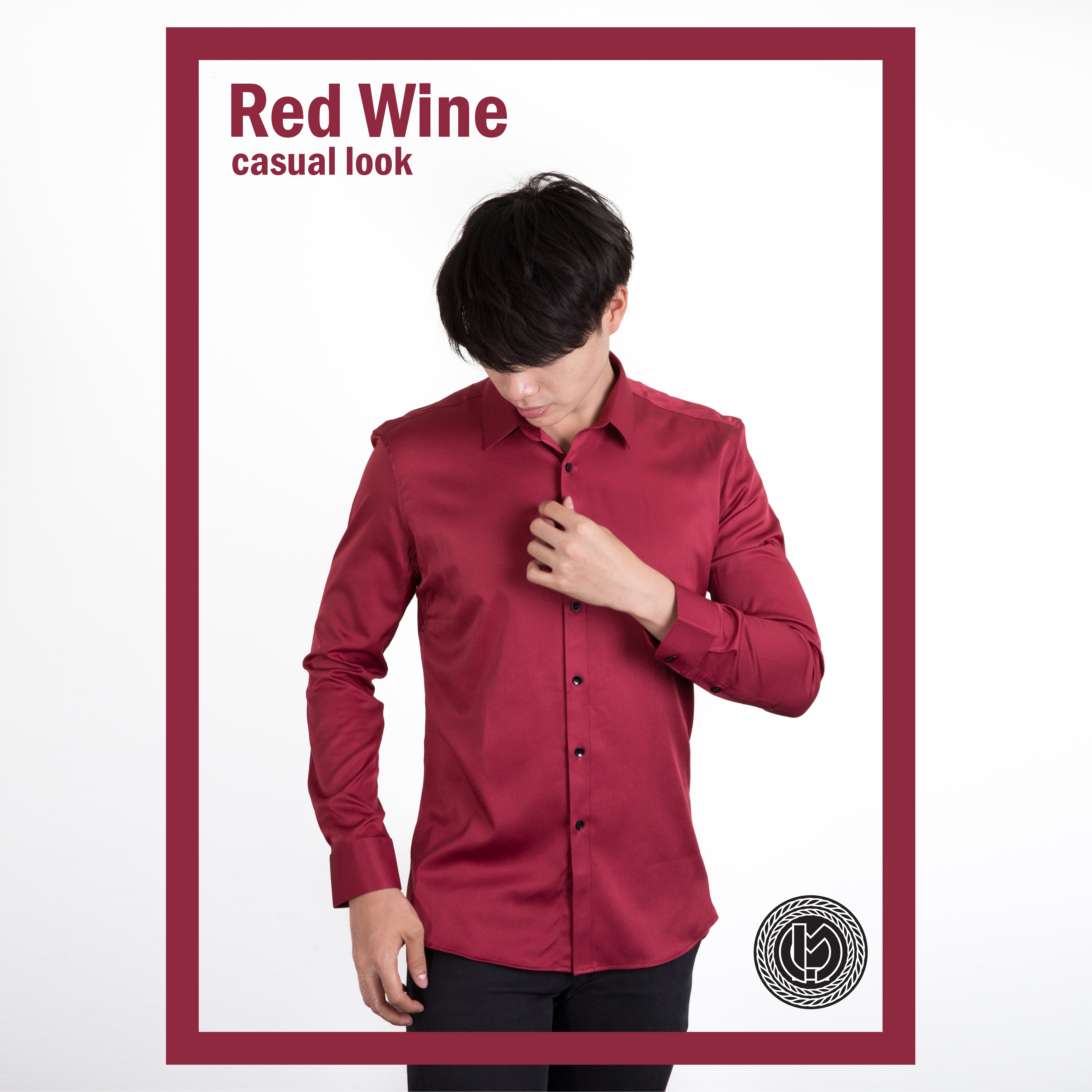 เสื้อเชิ้ตสีแดงไวน์ Red Wine Shirt (Standard Collar)